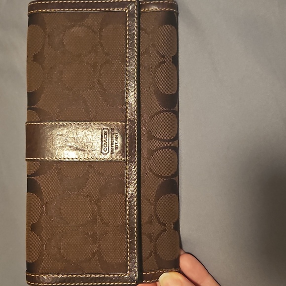 Coach Brown Patterned Wallet - Picture 1 of 4